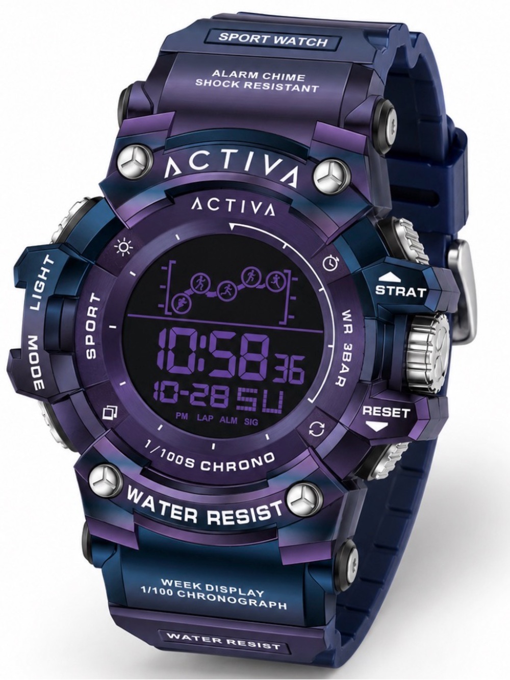 Brand New Activa X Invicta
Digital Unisex Watch - 50mm, Iridescent, Purple